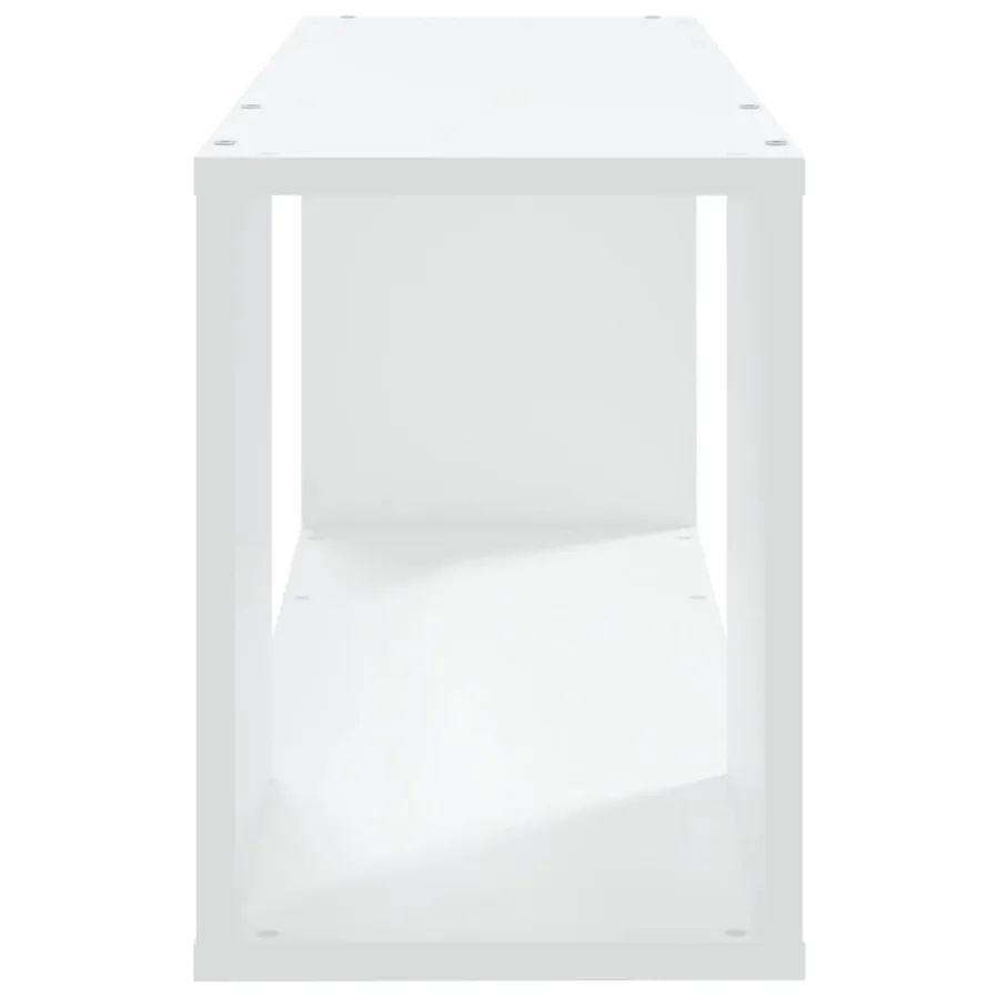 Meuble TV Blanc 80x24x32 cm Bois d'ingénierie - 6