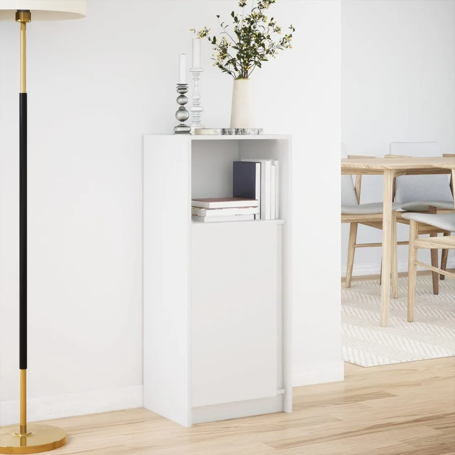 Buffet avec LED blanc 42,5x34x100 cm bois d'ingénierie - 4