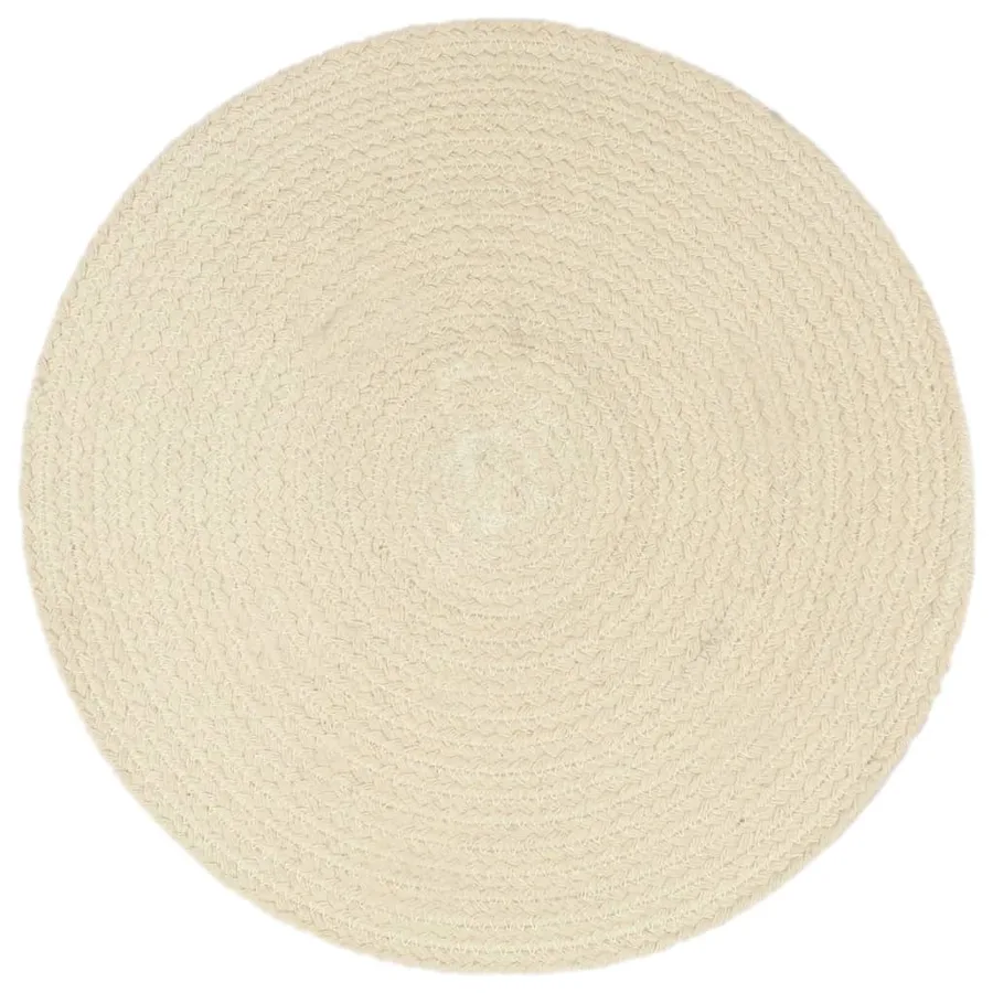 Napperons 4 pcs Naturel Plain 38 cm Rond Coton - 2
