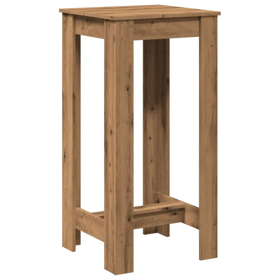 Table de bar chêne artisanal 51x50x103,5 cm bois d'ingénierie - 2