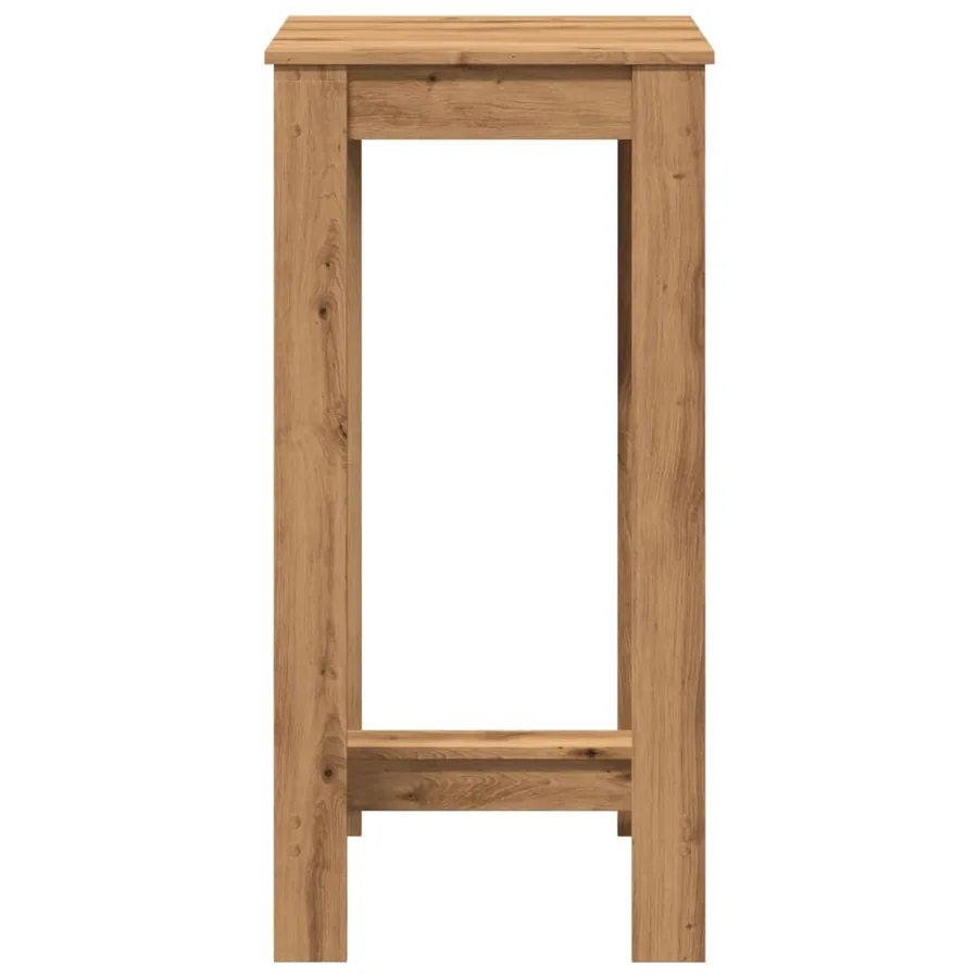 Table de bar chêne artisanal 51x50x103,5 cm bois d'ingénierie - 4
