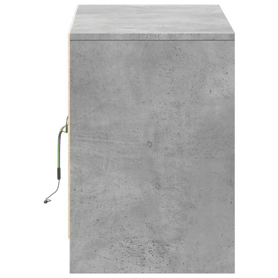 Meuble TV avec LED gris béton 100x34x50 cm bois d'ingénierie - 7