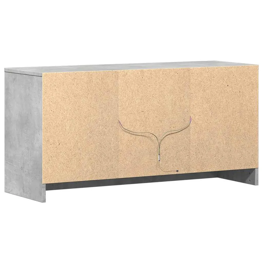 Meuble TV avec LED gris béton 100x34x50 cm bois d'ingénierie - 8