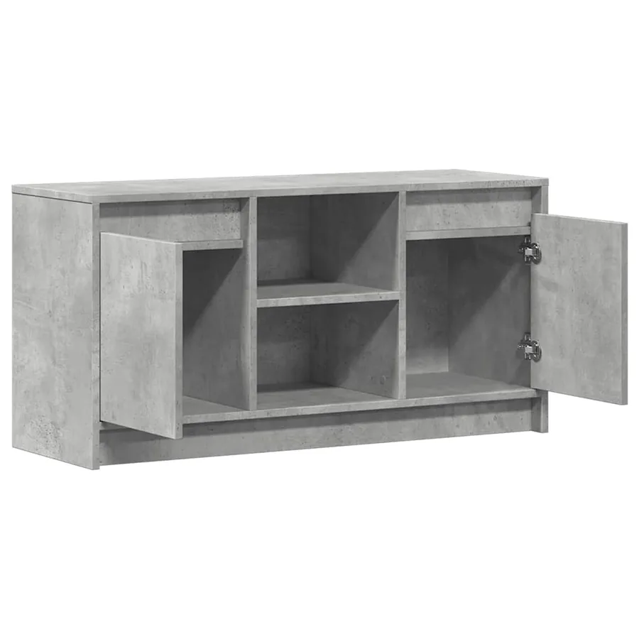 Meuble TV avec LED gris béton 100x34x50 cm bois d'ingénierie - 9