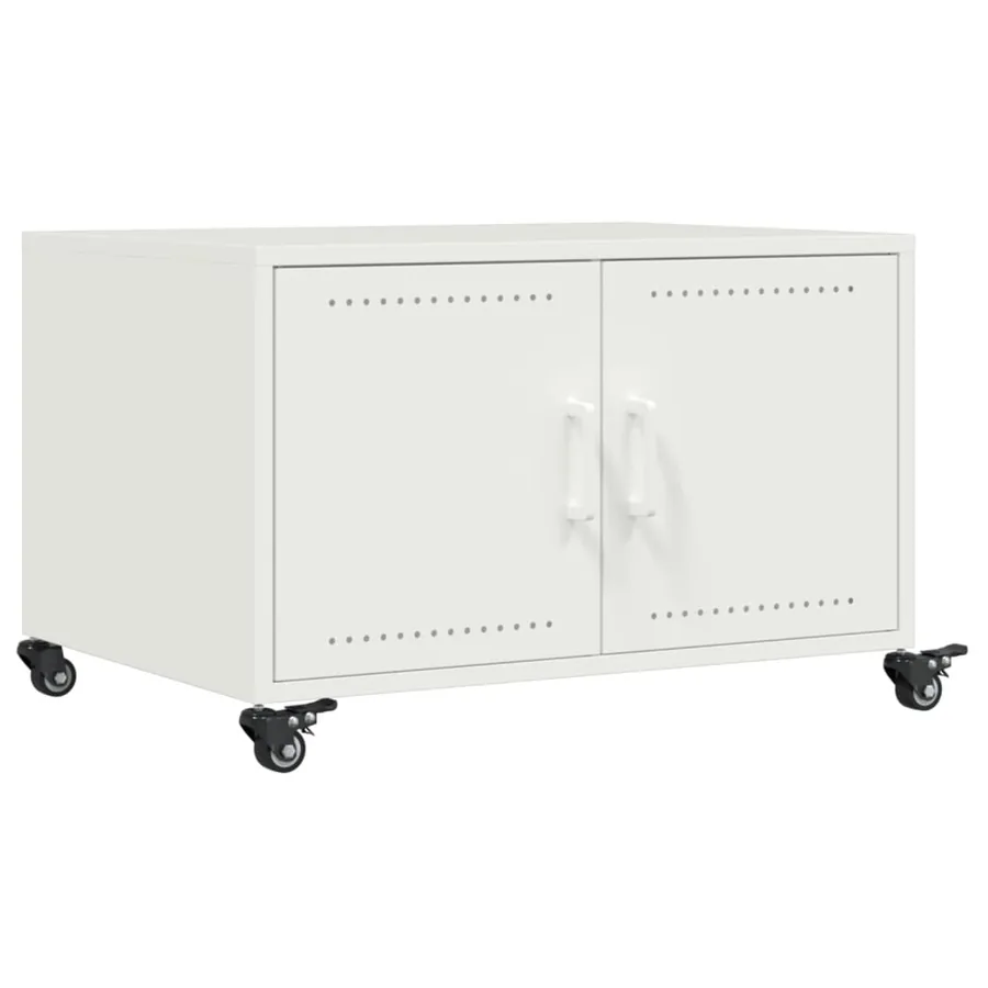 Table basse blanc 68x50x43,5 cm acier - 2