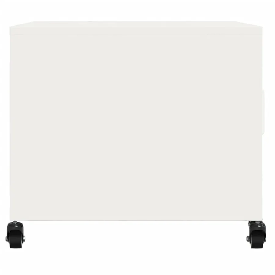 Table basse blanc 68x50x43,5 cm acier - 7