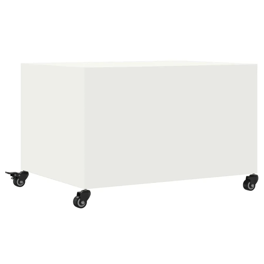 Table basse blanc 68x50x43,5 cm acier - 8