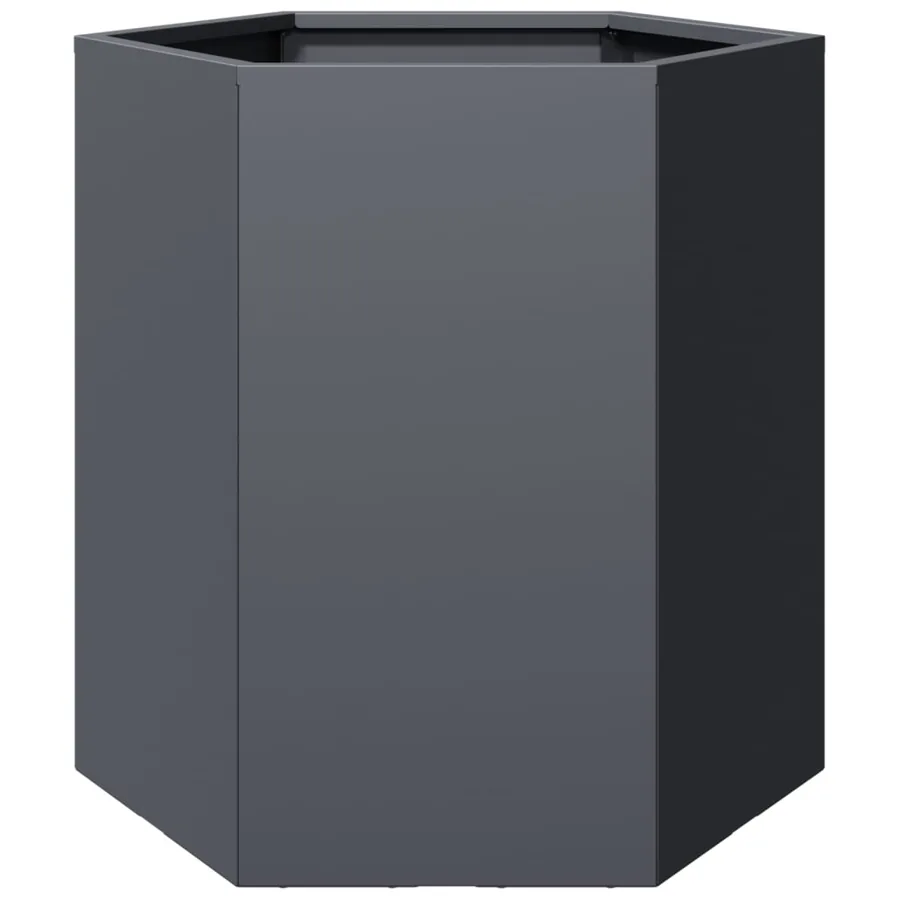 Jardinières 2 pcs anthracite hexagone 46x40x45 cm acier - 6