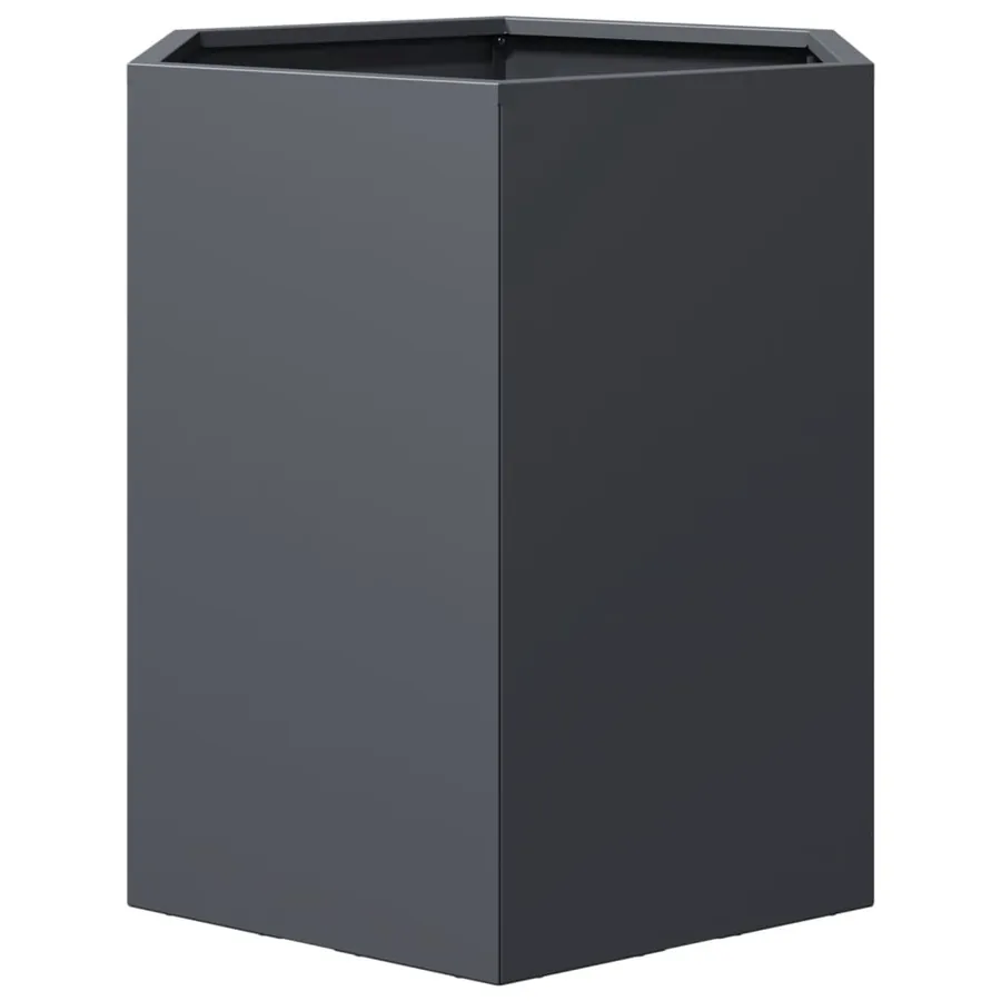Jardinières 2 pcs anthracite hexagone 46x40x45 cm acier - 7