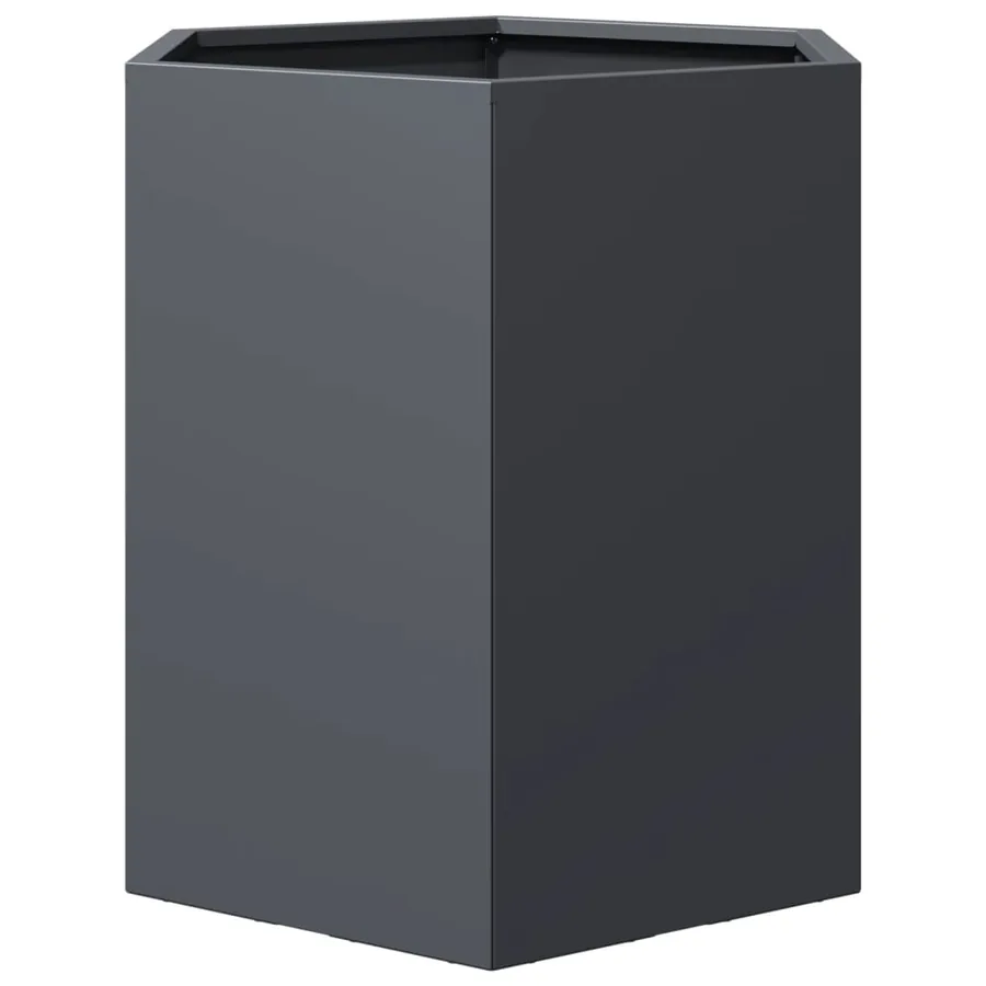 Jardinières 2 pcs anthracite hexagone 46x40x45 cm acier - 8