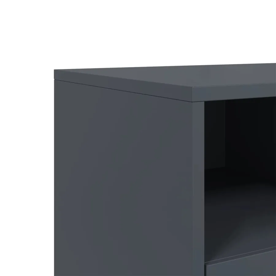 Meuble TV anthracite 68x39x43,5 cm acier - 10