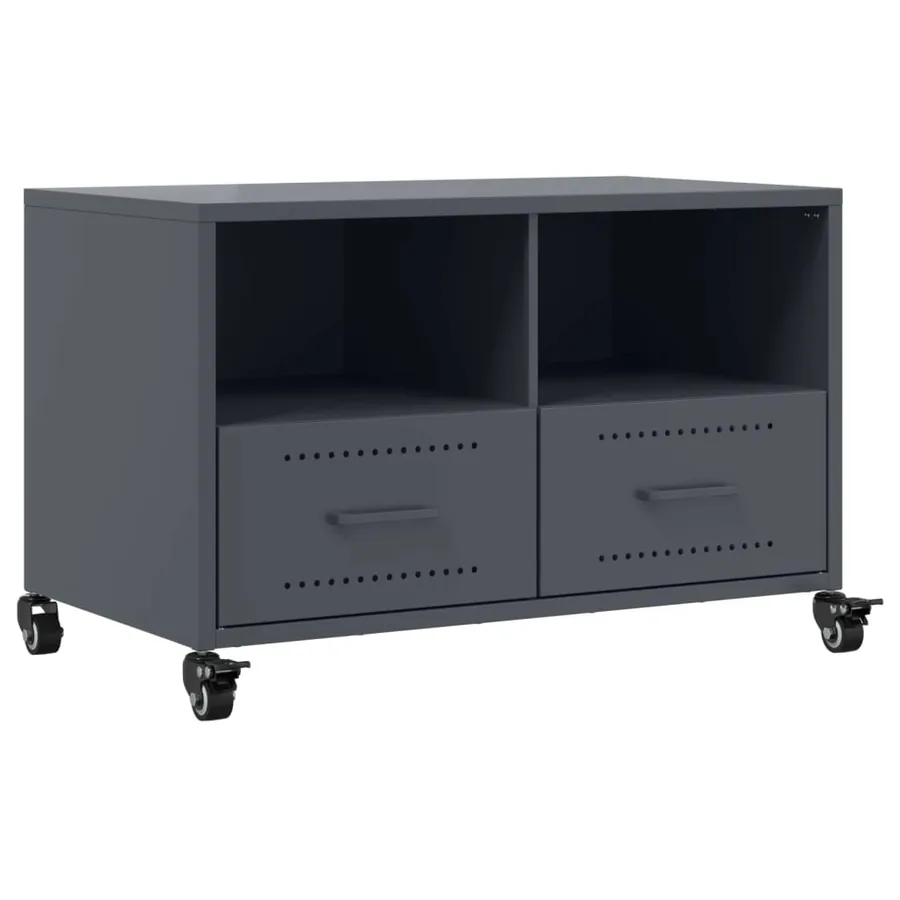 Meuble TV anthracite 68x39x43,5 cm acier - 2