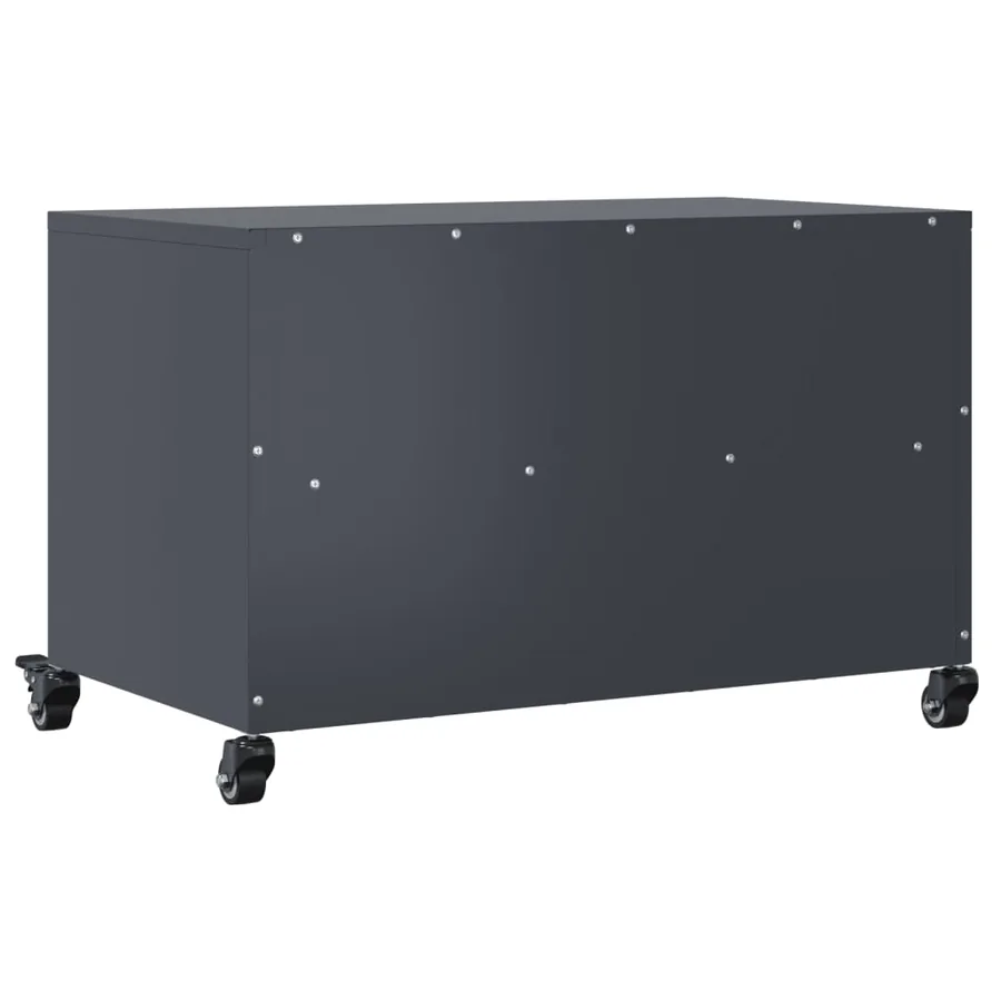 Meuble TV anthracite 68x39x43,5 cm acier - 8