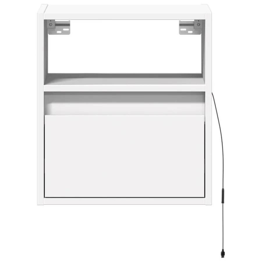 Meuble TV mural avec lumières LED blanc 41x31x45 cm - 6