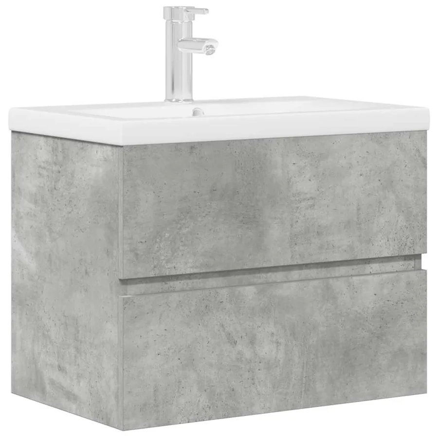 Ensemble de meubles de salle de bain 2 pcs gris béton - 2