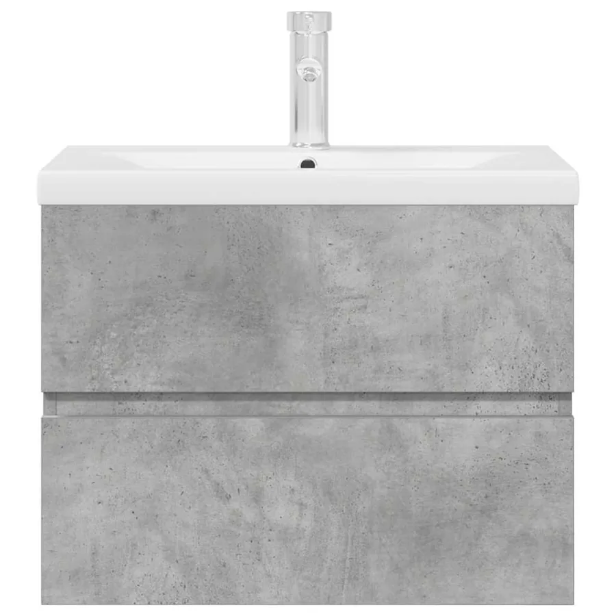 Ensemble de meubles de salle de bain 2 pcs gris béton - 4