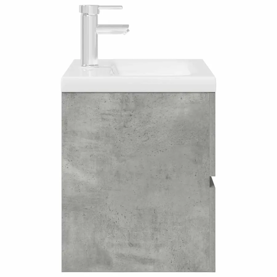 Ensemble de meubles de salle de bain 2 pcs gris béton - 7