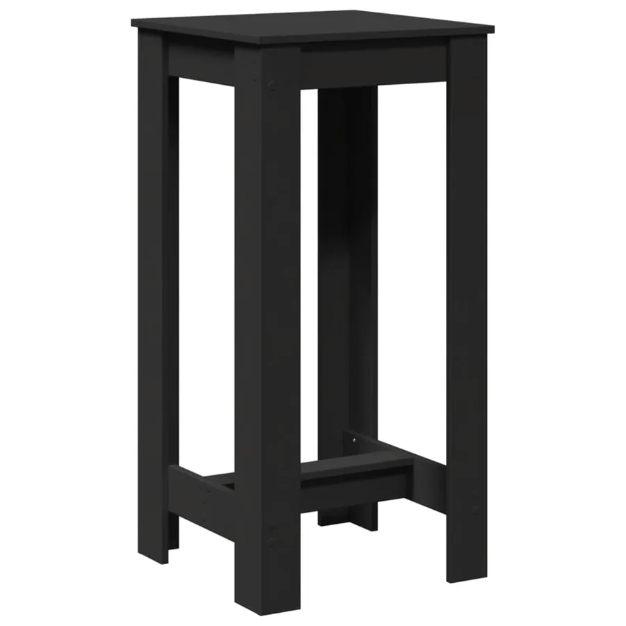 Table de bar noir 51x50x103,5 cm bois d'ingénierie - 5