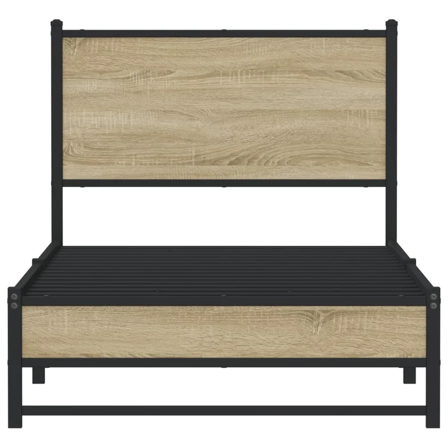 Cadre de lit en métal sans matelas chêne sonoma 90x190 cm - 5