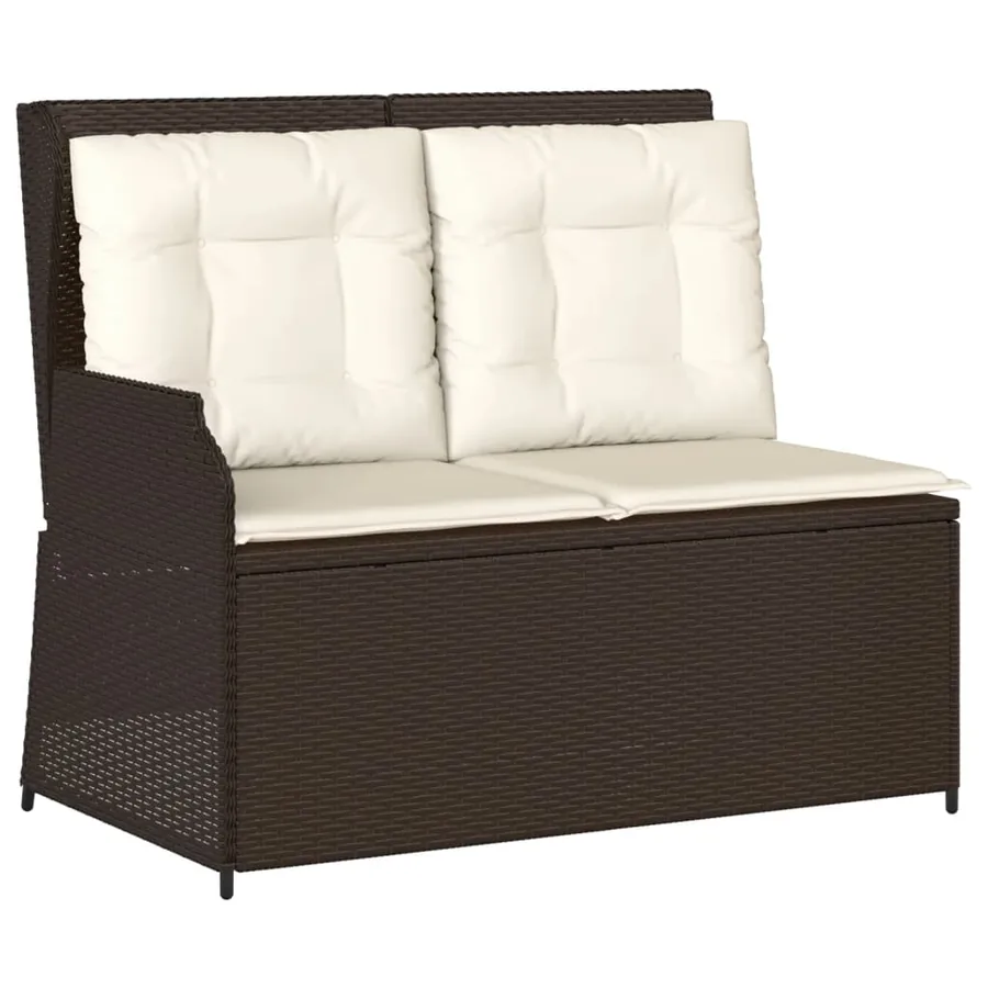Salon de jardin 5 pcs avec coussins Marron Résine tressée - 3