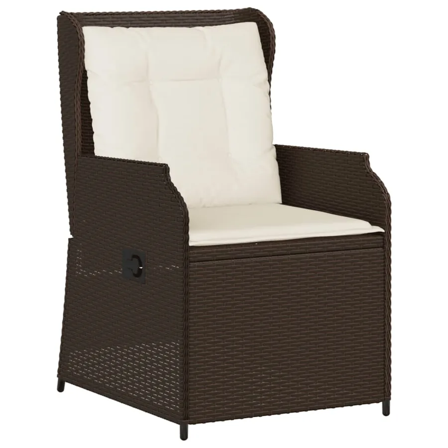 Salon de jardin 5 pcs avec coussins Marron Résine tressée - 6