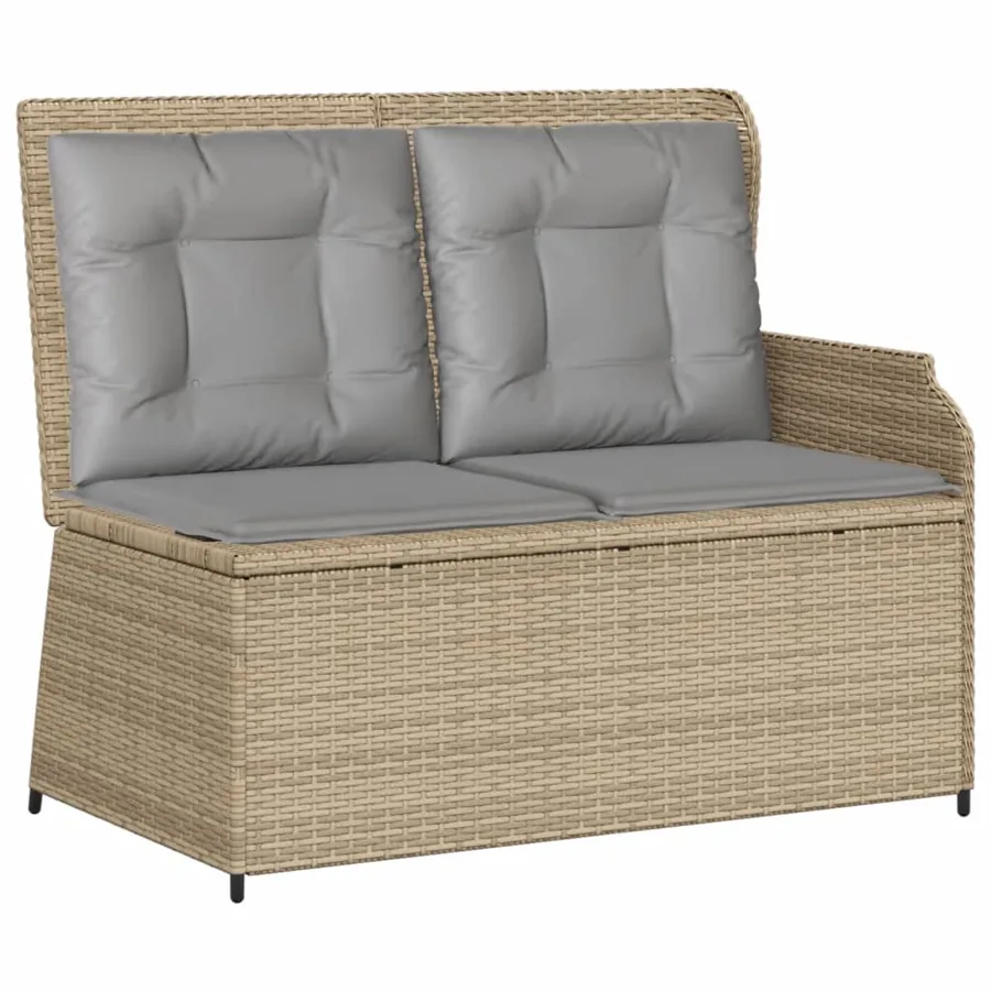 Salon de jardin avec coussins 6 pcs beige résine tressée - 4