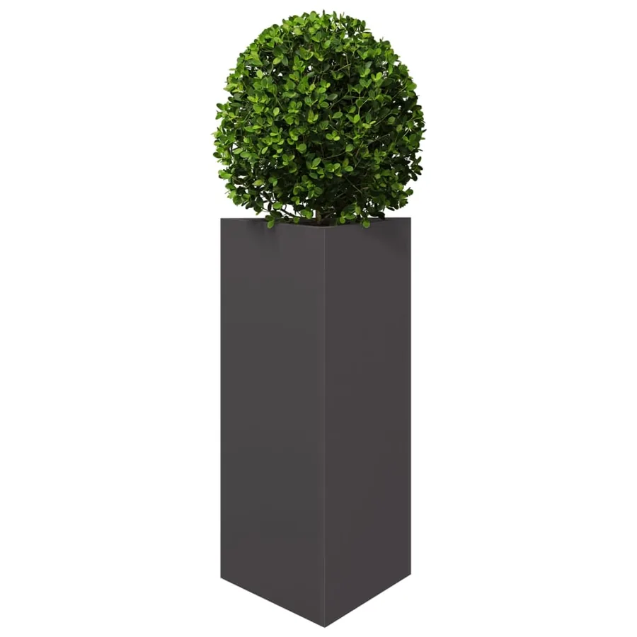 Jardinières 2 pcs noir triangulaire 40x34,5x75 cm acier - 4