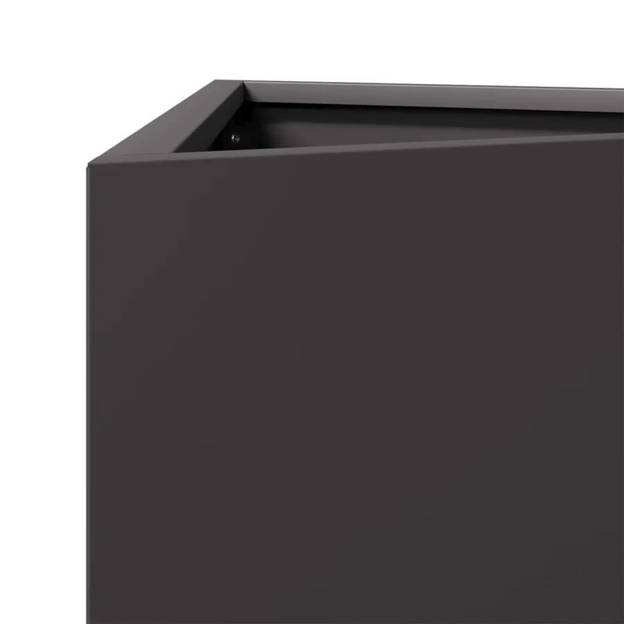 Jardinières 2 pcs noir triangulaire 40x34,5x75 cm acier - 9