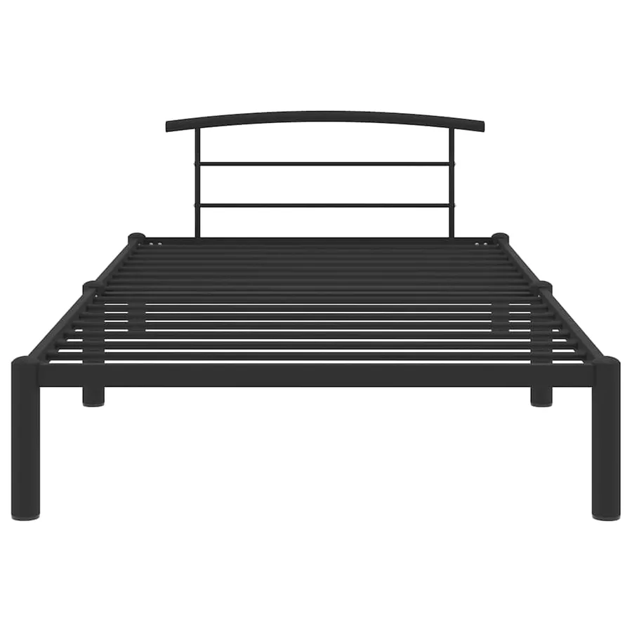 Cadre de lit sans matelas noir métal 90x200 cm - 3