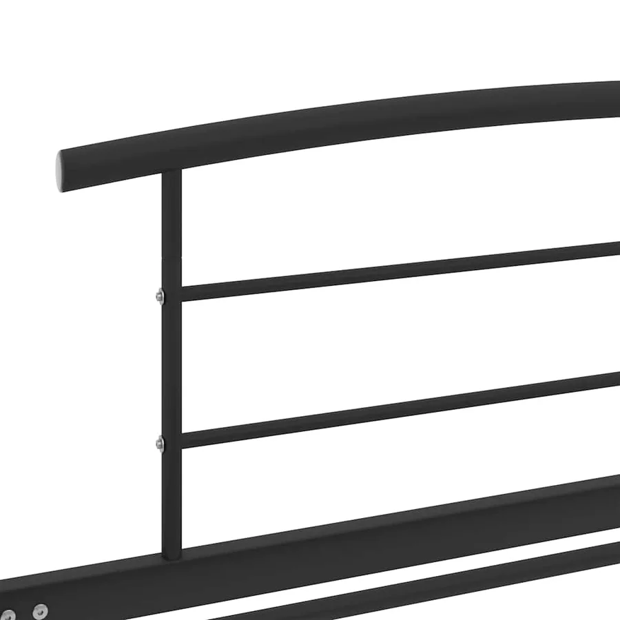 Cadre de lit sans matelas noir métal 90x200 cm - 5