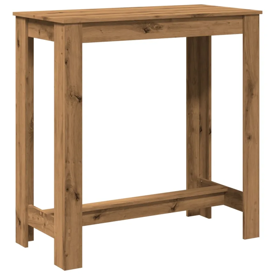 Table de bar chêne artisanal 102x50x103,5 cm bois d'ingénierie - 5