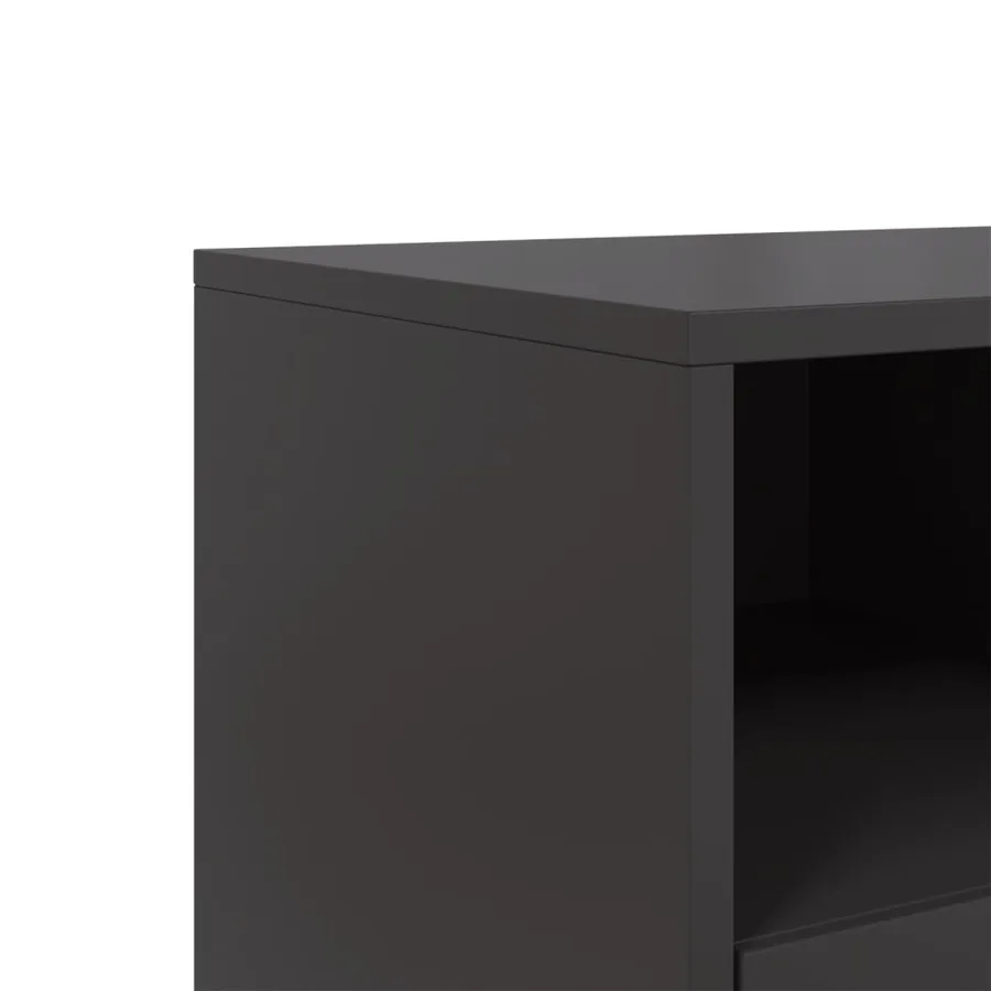 Meuble TV noir 68x39x43,5 cm acier - 10
