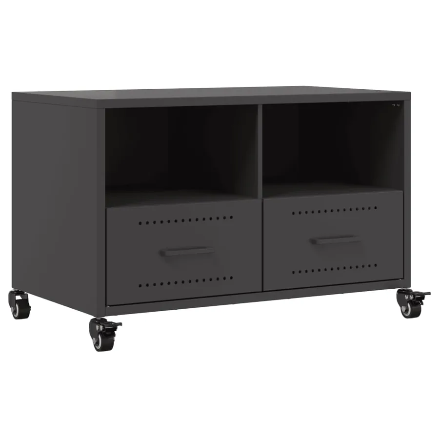 Meuble TV noir 68x39x43,5 cm acier - 2