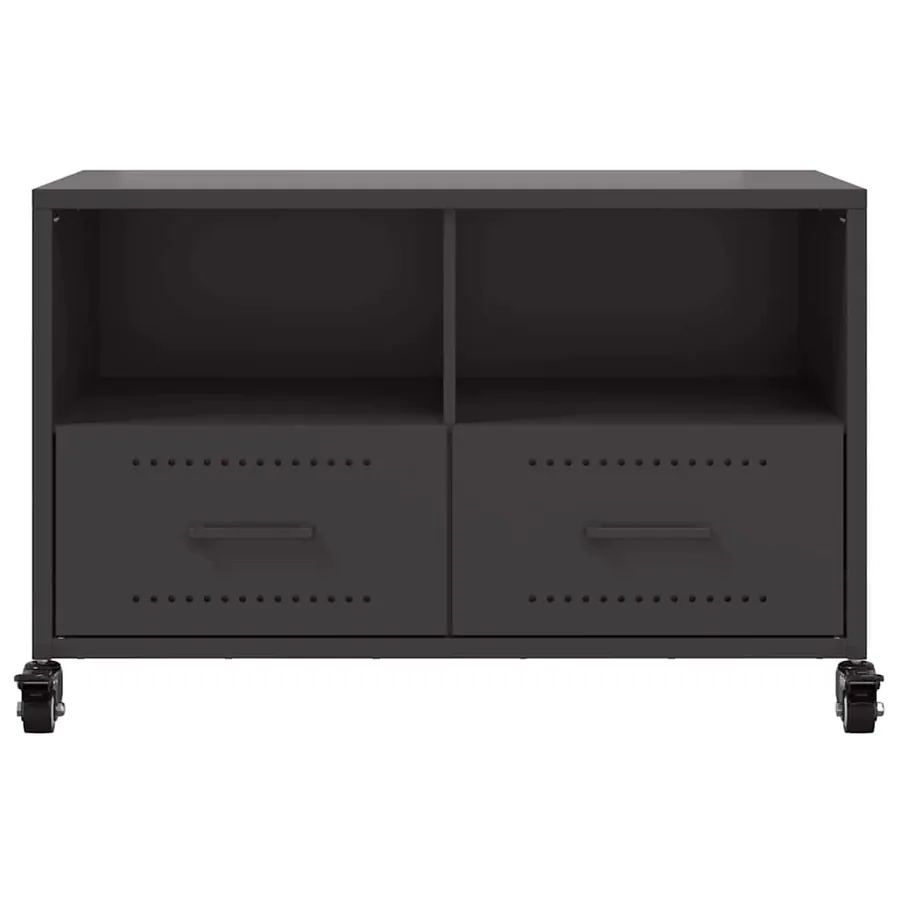 Meuble TV noir 68x39x43,5 cm acier - 6
