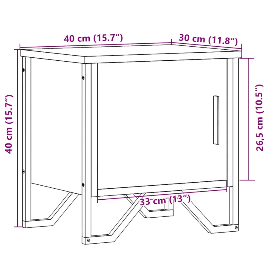 Tables de chevet 2 pcs chêne fumé 40x30x40 cm bois d'ingénierie - 11