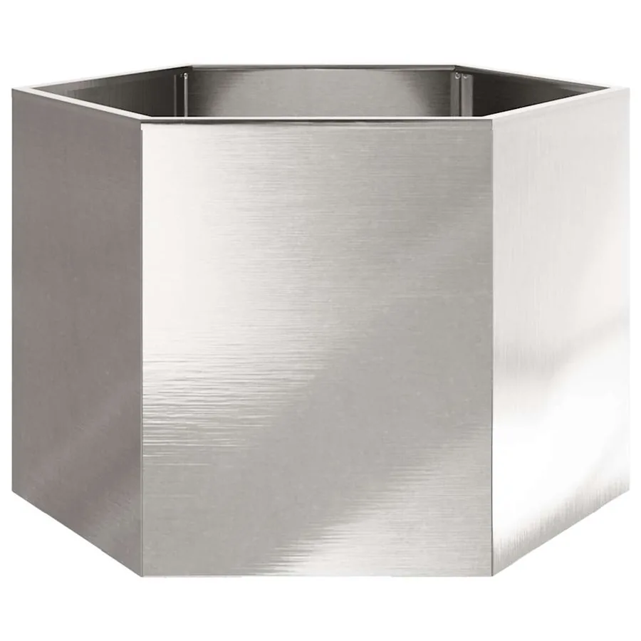 Jardinière hexagone 69x60x45 cm acier inoxydable - 4