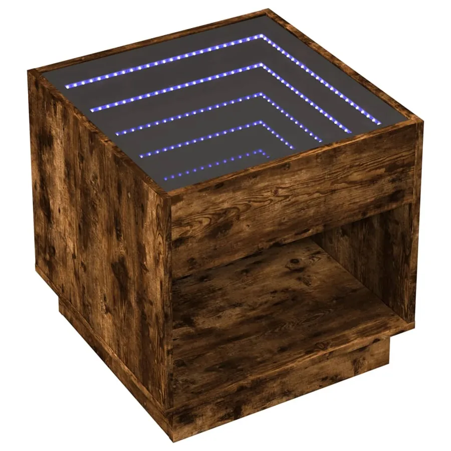 Table basse avec LED Infinity chêne fumé 50x50x50 cm - 3