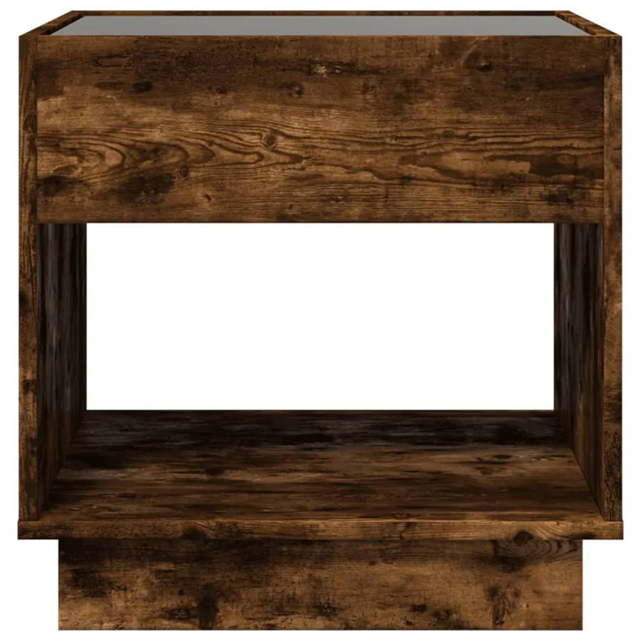 Table basse avec LED Infinity chêne fumé 50x50x50 cm - 6