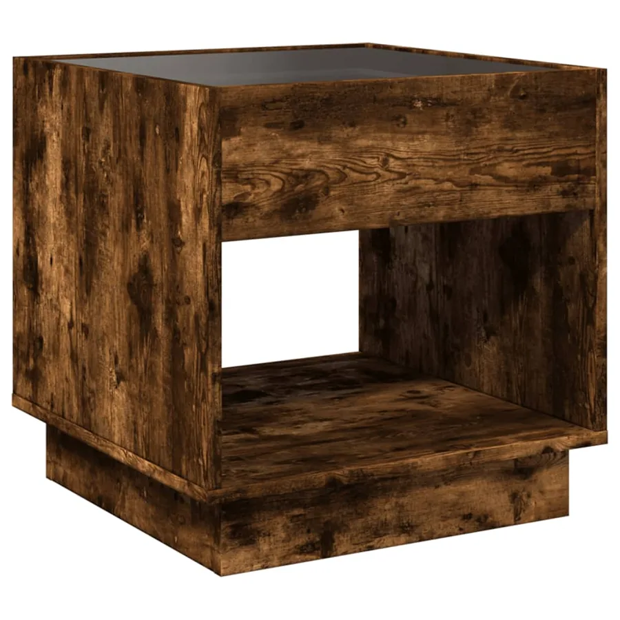 Table basse avec LED Infinity chêne fumé 50x50x50 cm - 8