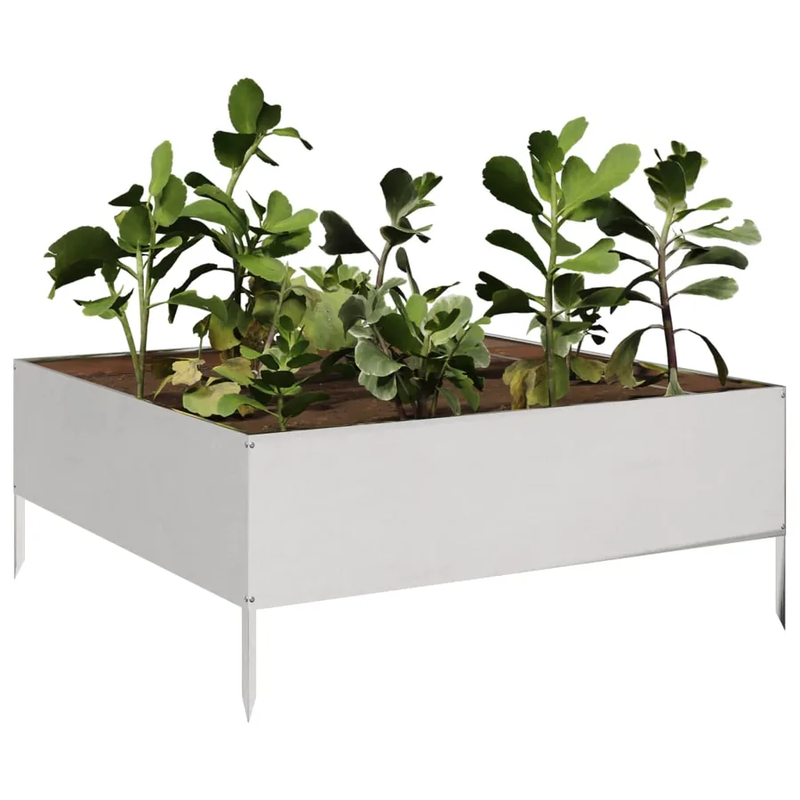 Lit surélevé de jardin 100x100x41 cm acier inoxydable - 3