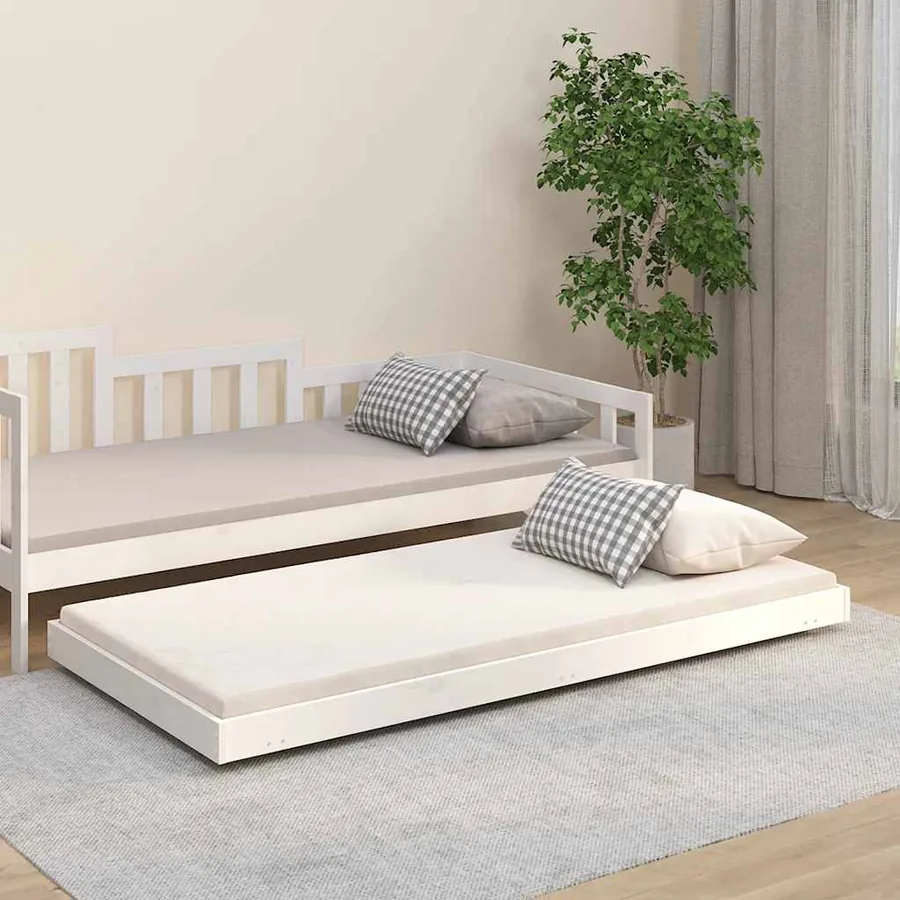 Cadre de lit sans matelas blanc 90x190 cm bois de pin massif