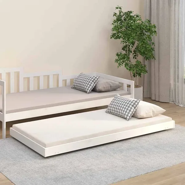 Cadre de lit sans matelas blanc 90x190 cm bois de pin massif