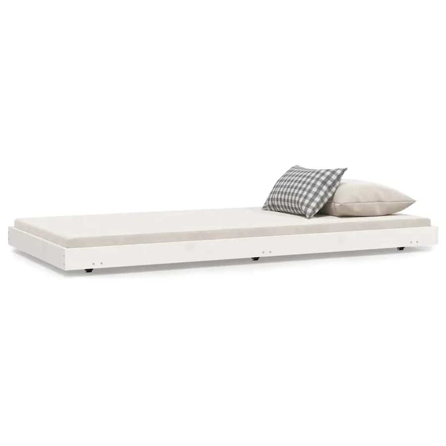 Cadre de lit sans matelas blanc 90x190 cm bois de pin massif - 2