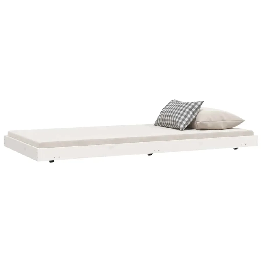 Cadre de lit sans matelas blanc 90x190 cm bois de pin massif - 3