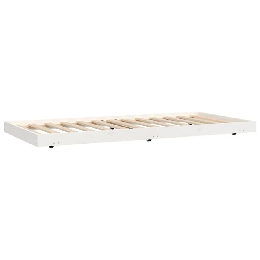 Cadre de lit sans matelas blanc 90x190 cm bois de pin massif - 4