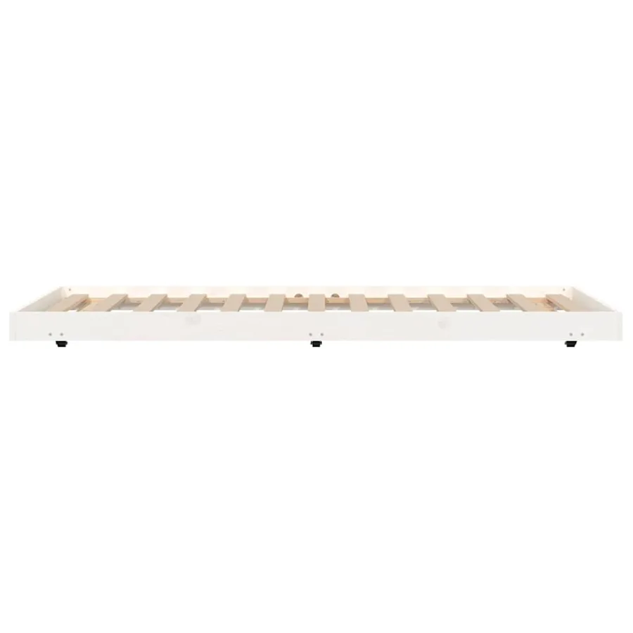 Cadre de lit sans matelas blanc 90x190 cm bois de pin massif - 5