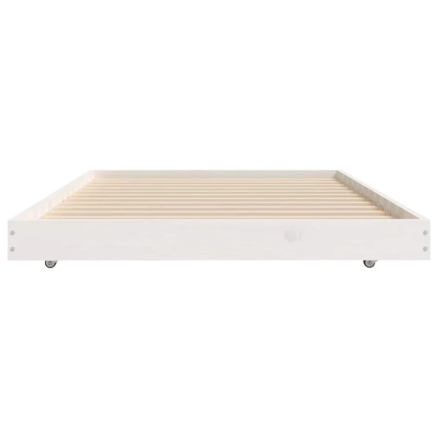 Cadre de lit sans matelas blanc 90x190 cm bois de pin massif - 6