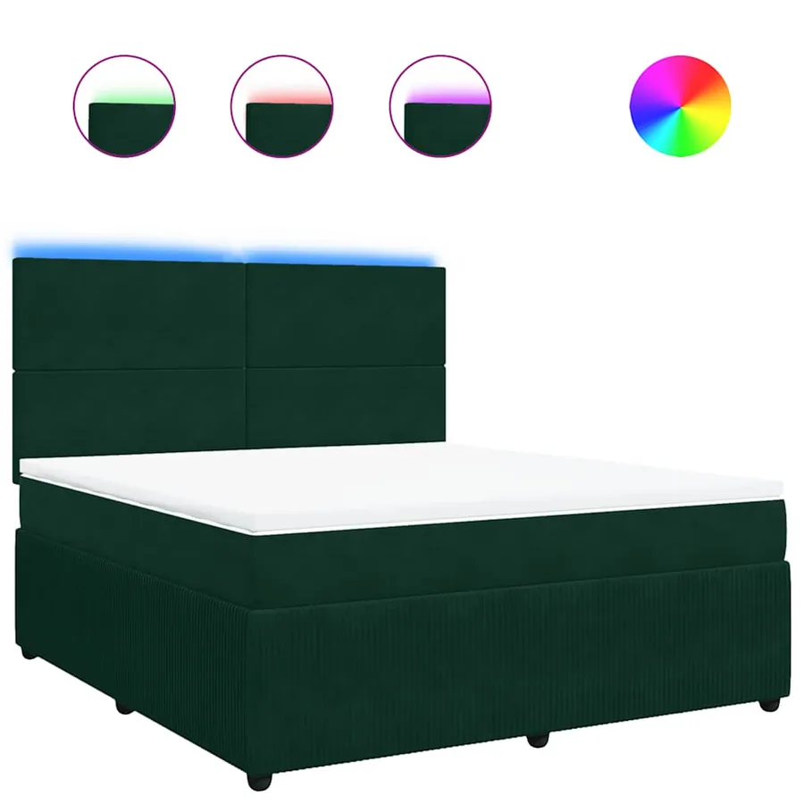 Sommier à lattes de lit et matelas Vert foncé 180x200cm Velours - 2