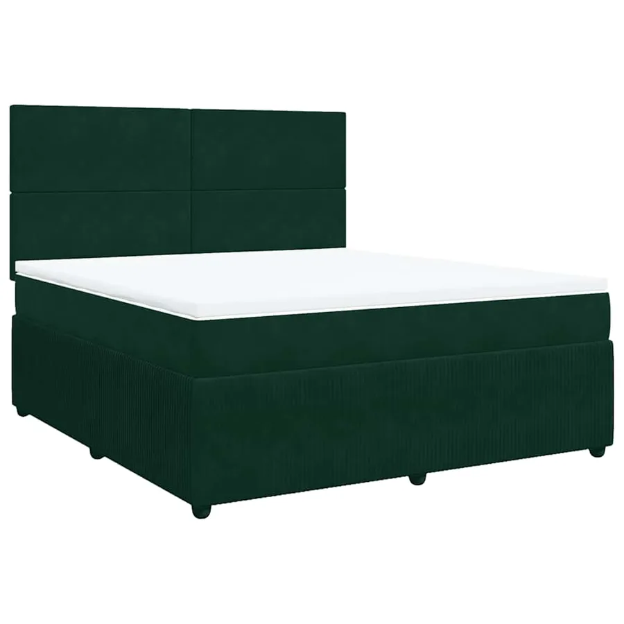Sommier à lattes de lit et matelas Vert foncé 180x200cm Velours - 3