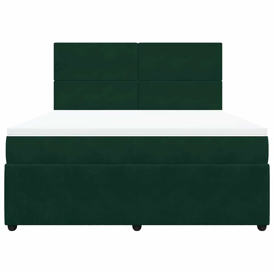 Sommier à lattes de lit et matelas Vert foncé 180x200cm Velours - 6